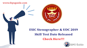 ESIC has released STENOGRAPHER SKILL DATE AND ADMIT CARD